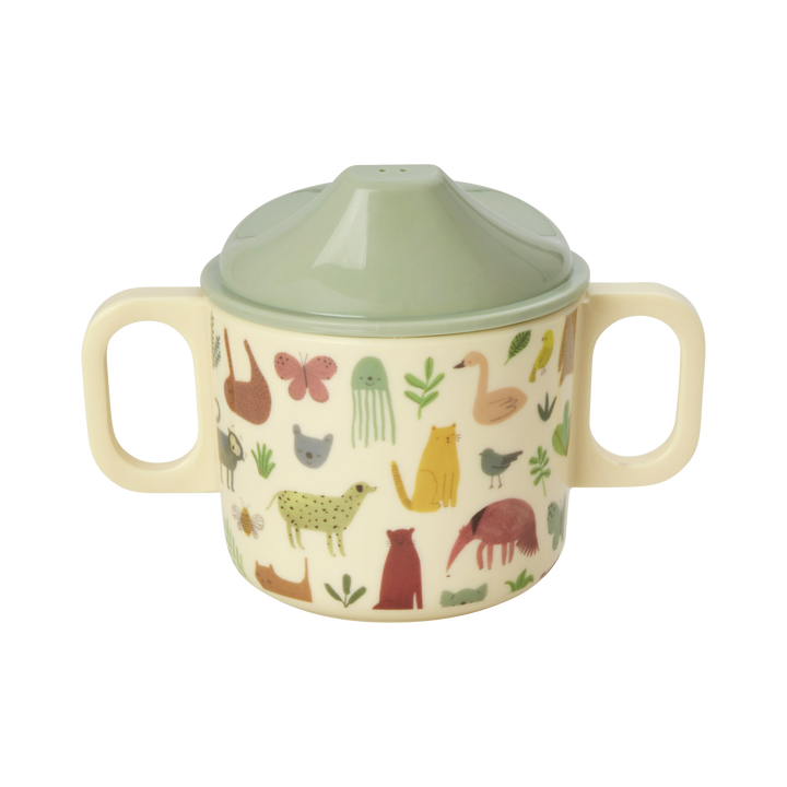 RICE Melamin Babybecher in Crème Sweet Jungle Print online kaufen bei SKANDEKO