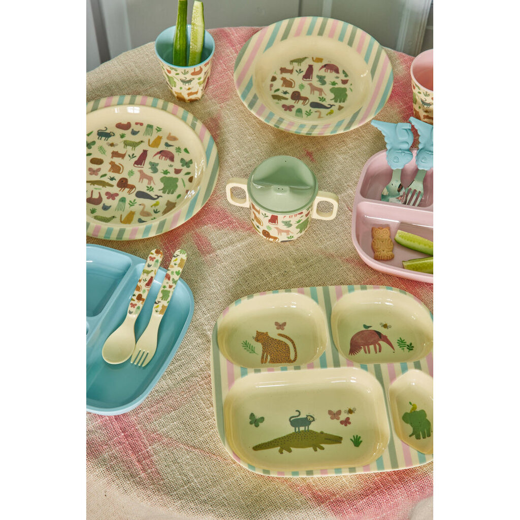 RICE Melamin Babybecher in Crème Sweet Jungle Print online kaufen bei SKANDEKO (Ansicht 2)