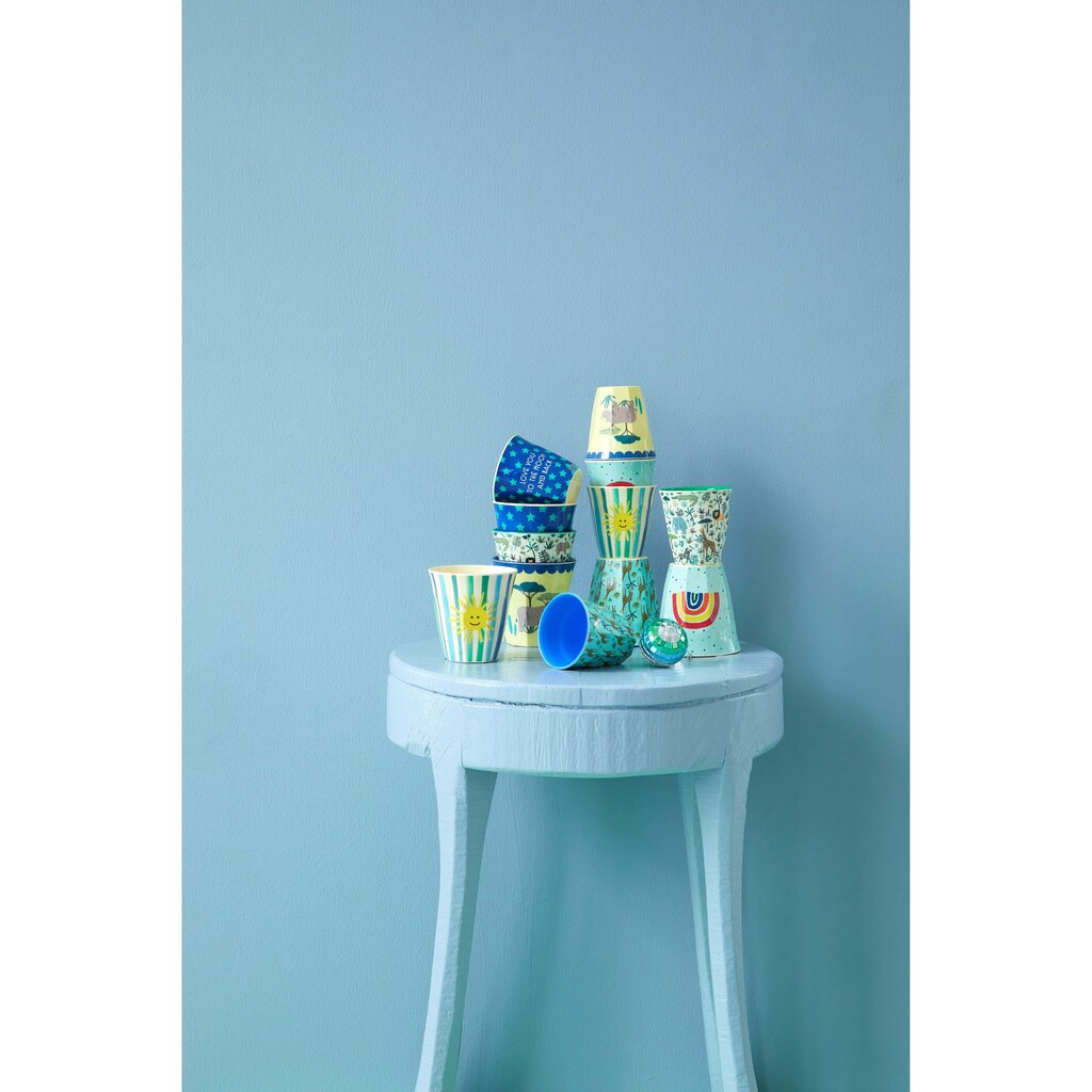RICE Melamin Becher 6er-Set Funky Prints Blau online kaufen bei SKANDEKO (Ansicht 2)