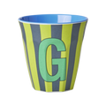 Melamin Buchstabenbecher gestreift