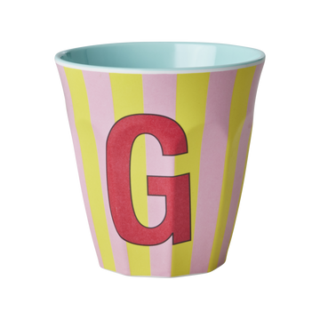 Melamin Buchstabenbecher gestreift