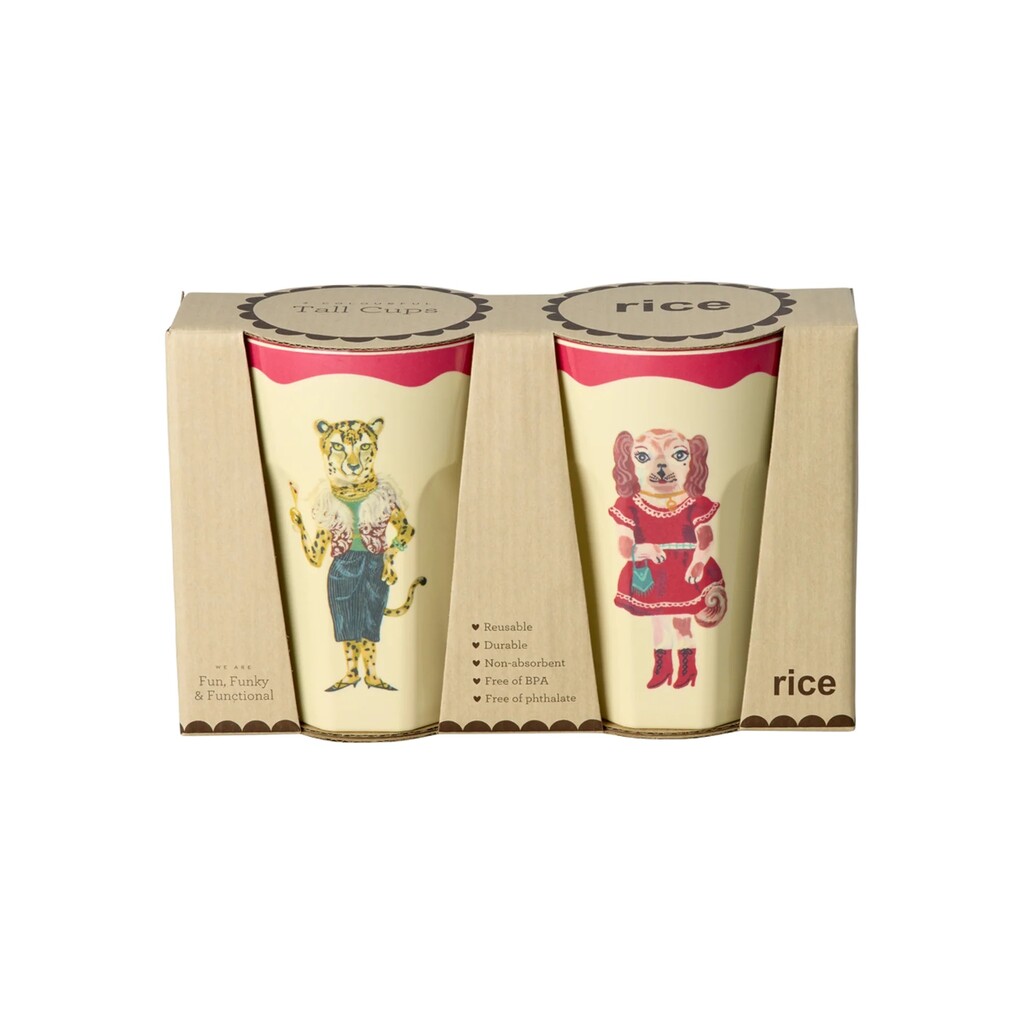 RICE Melamin Hohe Becher Nathalie Lété 2er Pack online kaufen bei SKANDEKO