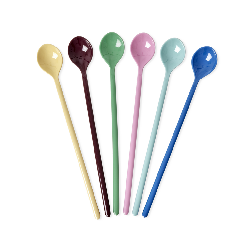 RICE Melamin Lattelöffel Show Your True Colors Einfarbig 6er-Set online kaufen bei SKANDEKO