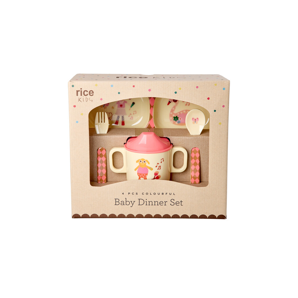 Melamin Baby-Geschirrset Music Band in Geschenkbox, 4-teilig