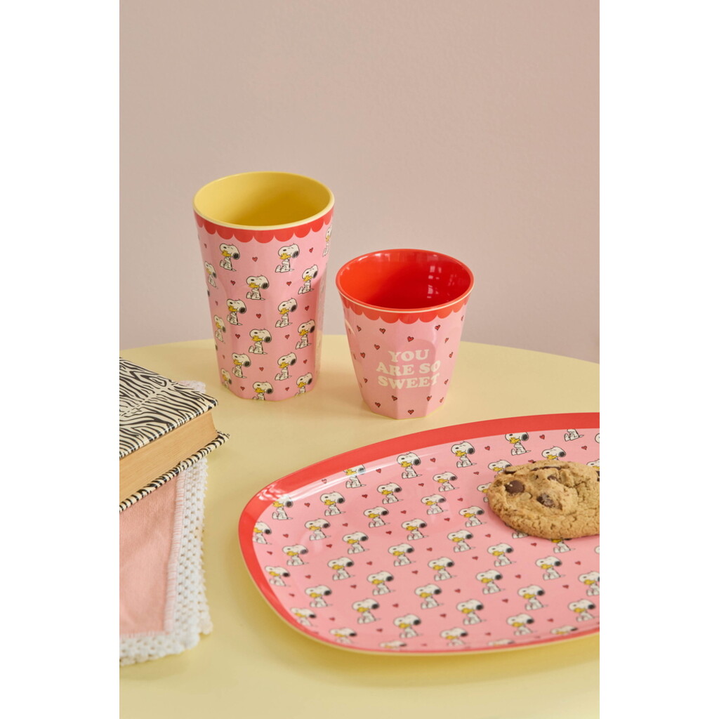 RICE Melamin Rechteckiger Kinderteller mit Snoopy