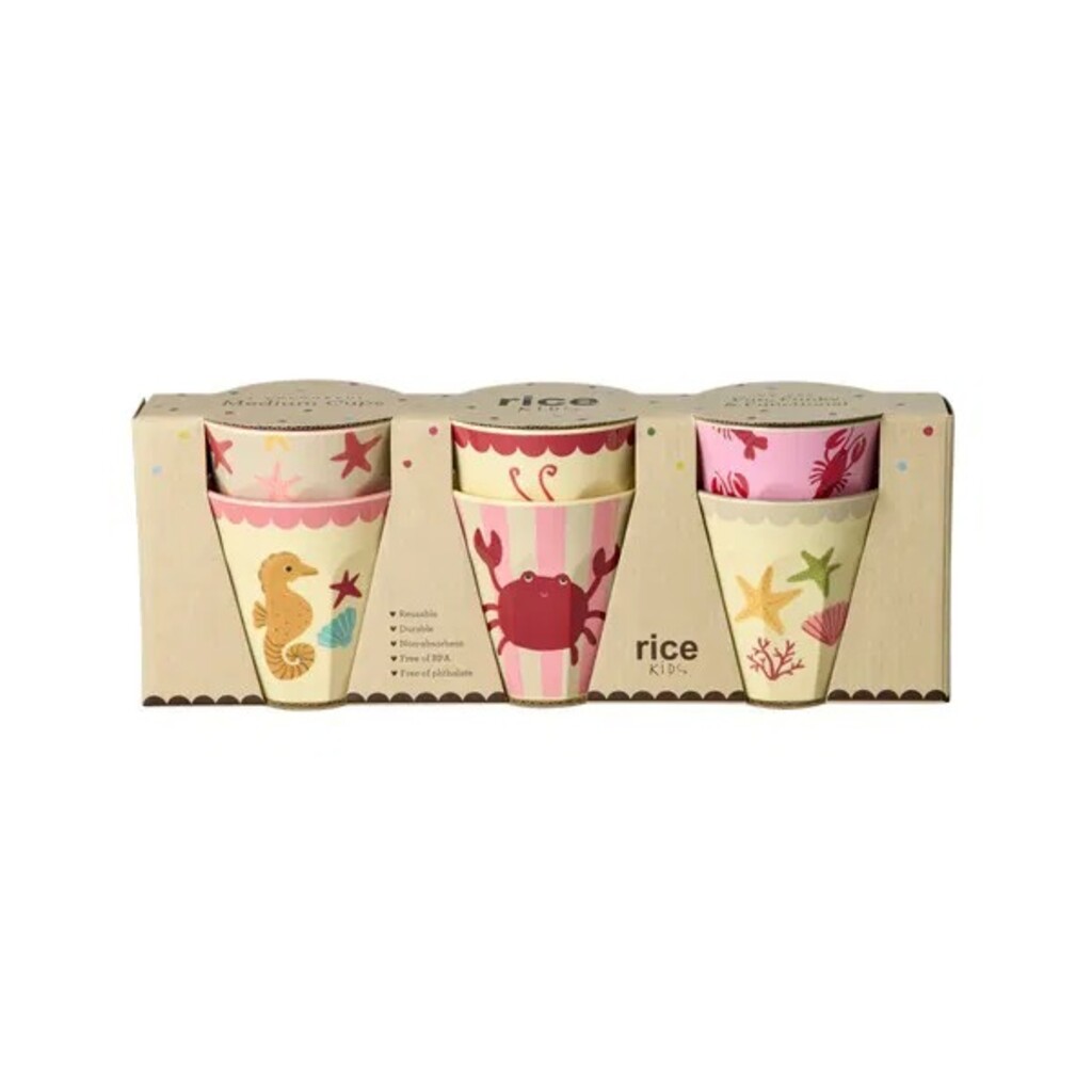RICE Mittelgroße Melamin Becher Ocean Print 6er Set online kaufen bei SKANDEKO (Ansicht 2)