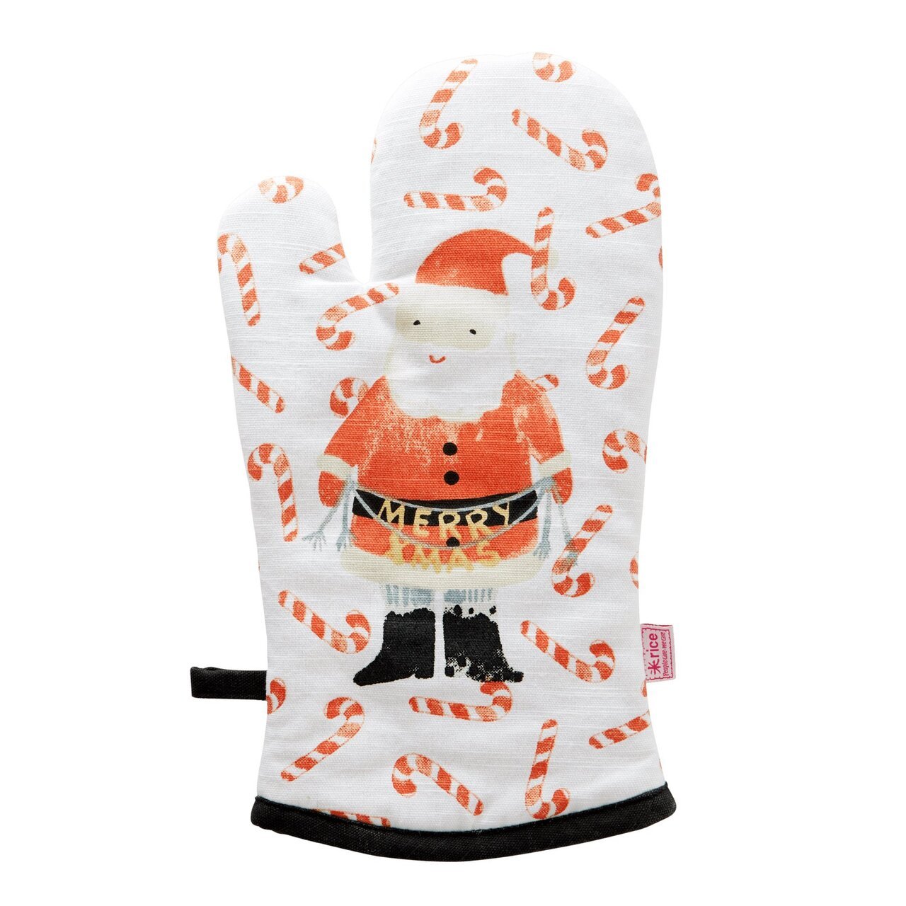 RICE Ofenhandschuh Santa and Candy Cane aus Baumwolle online kaufen bei SKANDEKO