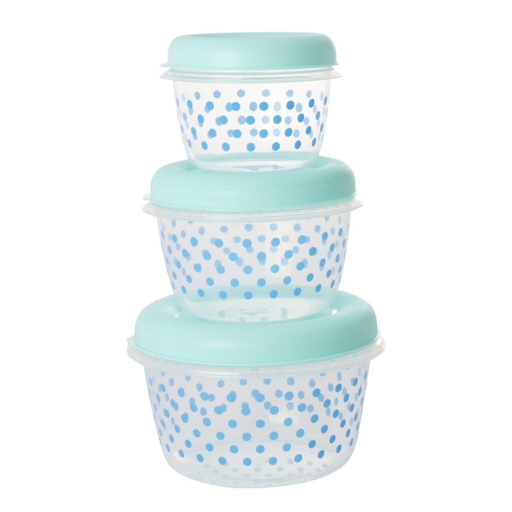 RICE Runde Vorratsdosen mit Punkten in Mint - 3er-Set online kaufen bei SKANDEKO
