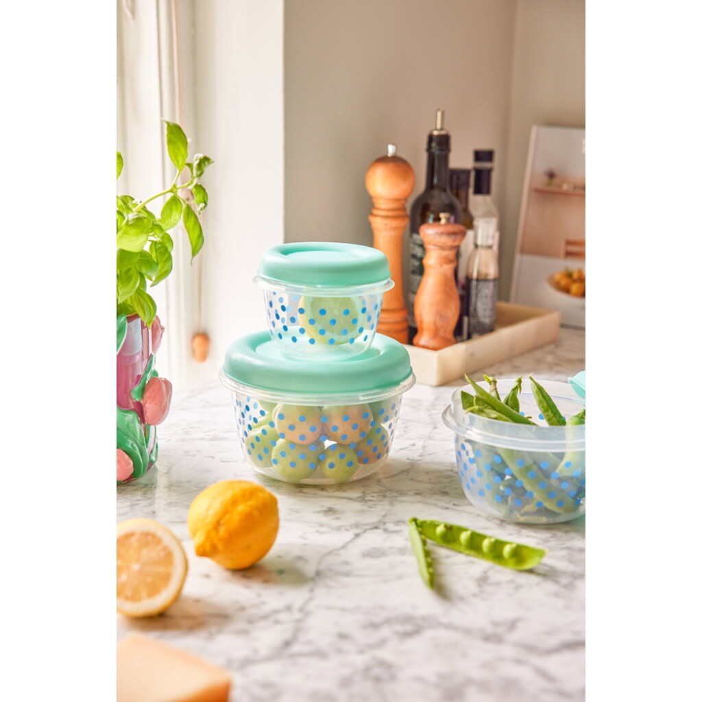 RICE Runde Vorratsdosen mit Punkten in Mint - 3er-Set online kaufen bei SKANDEKO (Ansicht 2)