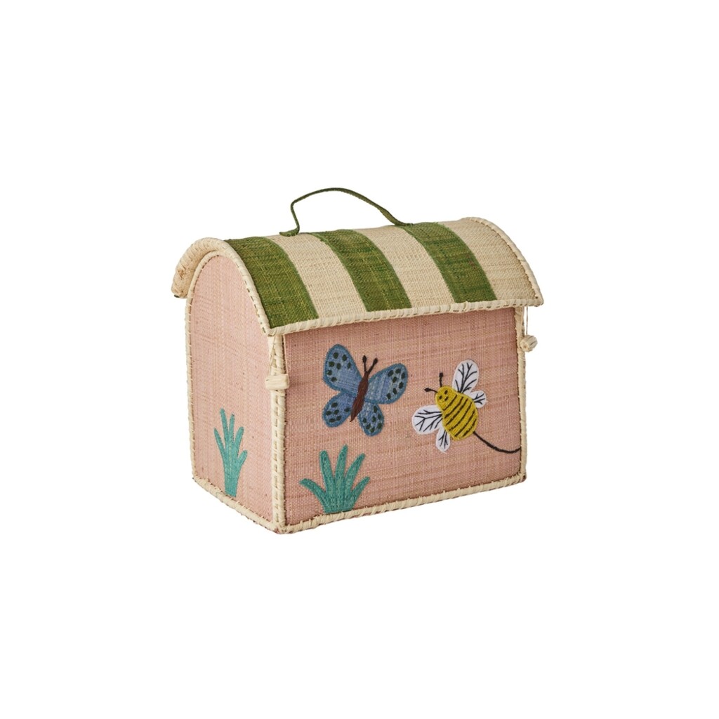 RICE Raffia Kindertasche aus Bast mit bunten Motiven online kaufen bei SKANDEKO