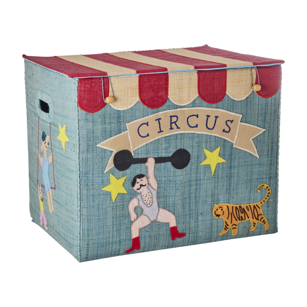 RICE Raffia Aufbewahrungskorb Zirkus aus Bast, faltbar, z.B. für Spielzeug online kaufen bei SKANDEKO
