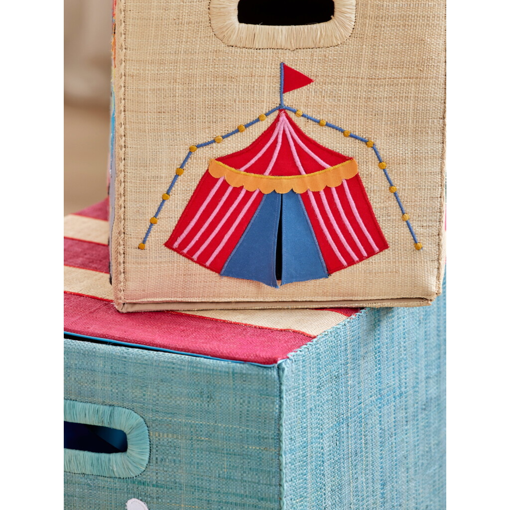 Raffia Aufbewahrungskorb Zirkus aus Bast, faltbar, z.B. für Spielzeug