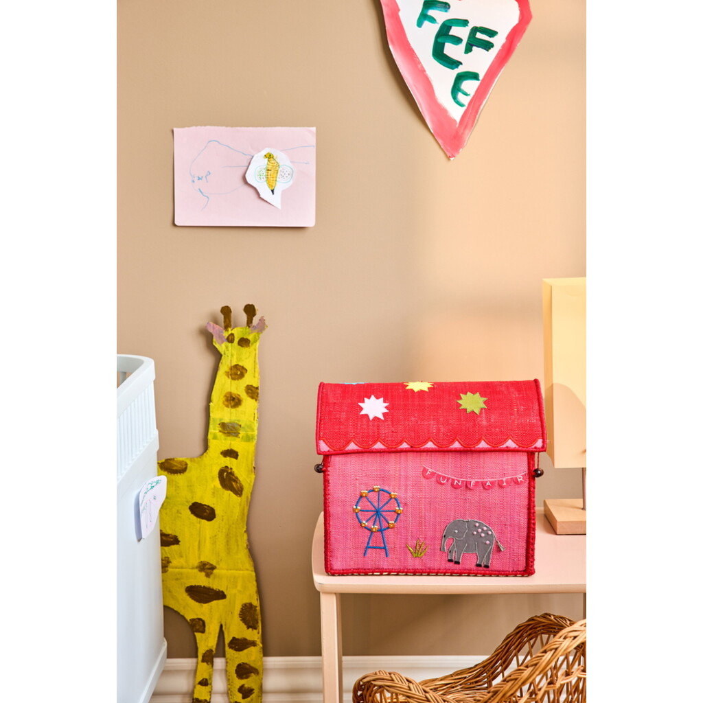 Raffia Spielzeugkörbe Fun Fair Pink – 3er-Set