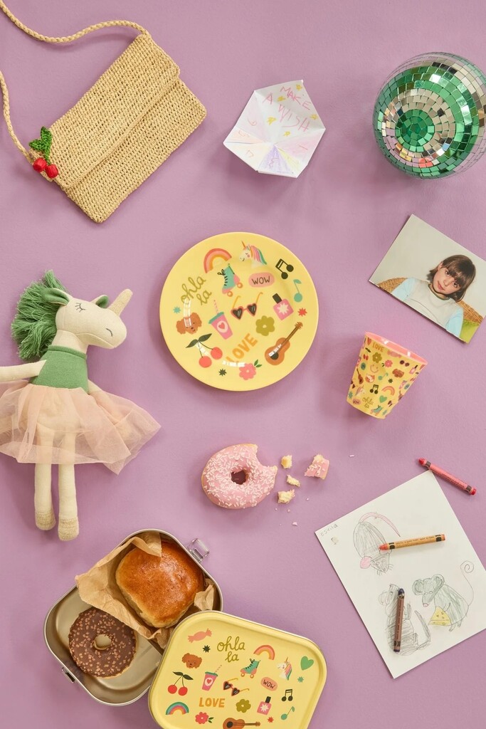 RICE Runder Melamin Kinderteller Unicorn Love online kaufen bei SKANDEKO (Ansicht 2)
