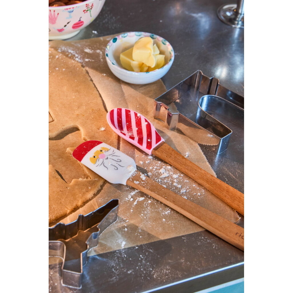 Silikon-Teigschaber und Küchenzange im Weihnachtsdesign - 3er-Set