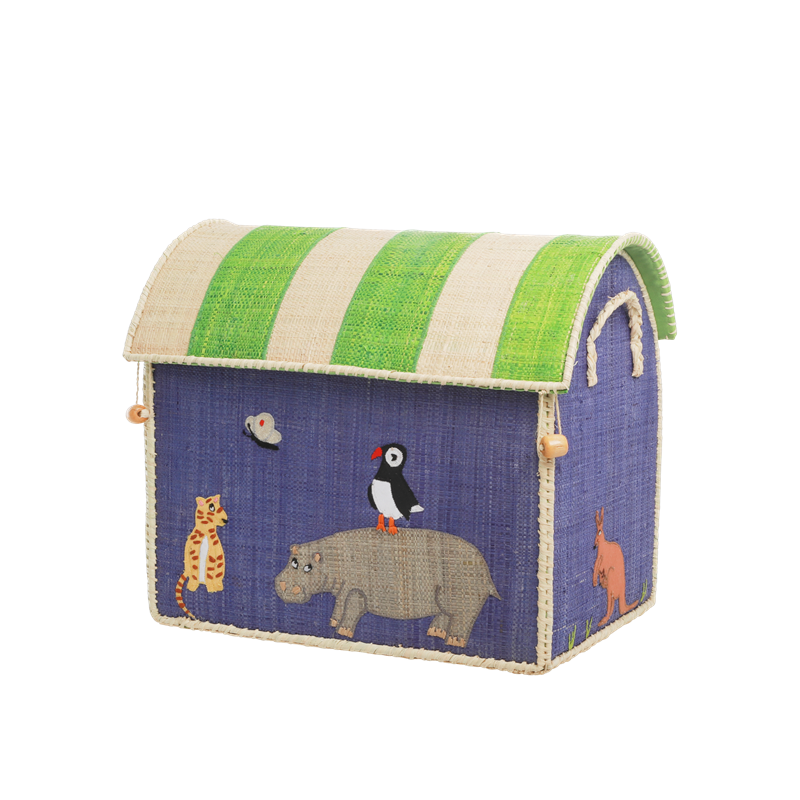 RICE Spielzeugkörbe Aufbewahrung Zootiere 3er Set