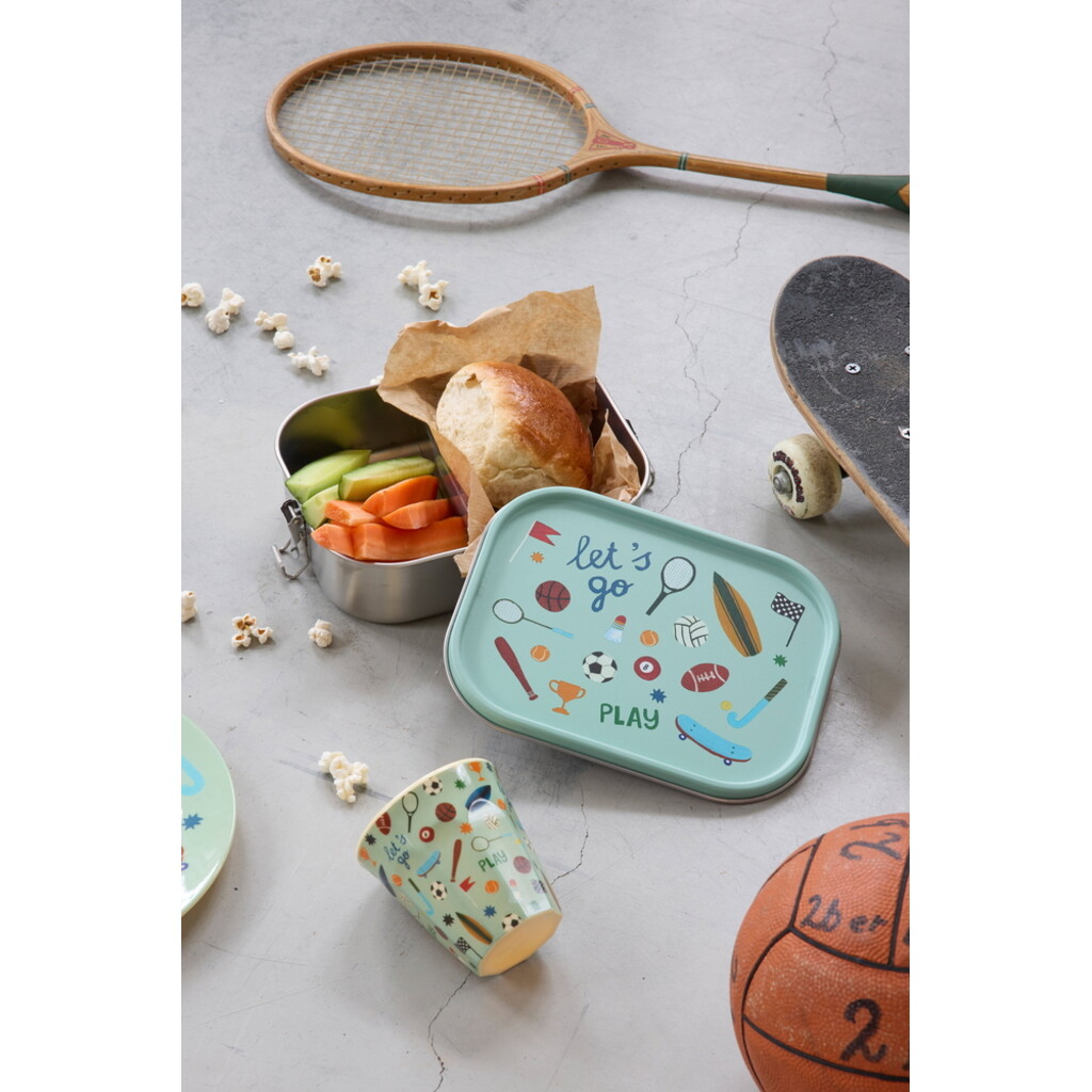 RICE Edelstahl-Lunchbox Brotdose mit Trennwand Sports – Large