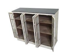 Vitrine mit 6 Türen und schwarzem Top