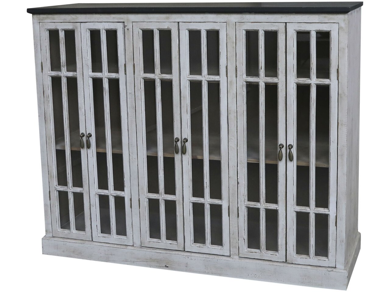Chic Antique Vitrine mit 6 Türen und schwarzem Top online kaufen bei SKANDEKO (Ansicht 2)
