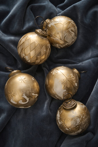 Impressionen zu IB Laursen Große Weihnachtskugeln 5er-Set mit goldfarbener Eingravierung, Bild 9