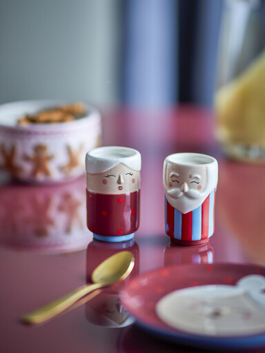 Impressionen zu Bloomingville Granny Salz- und Pfefferset aus Steingut in Rot, Weihnachten, Bild 1