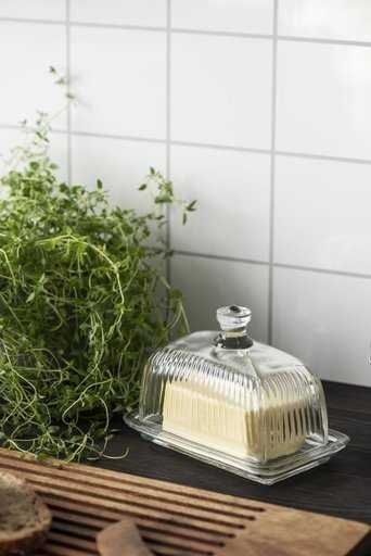 Impressionen zu IB Laursen Butterbox aus Glas mit Rillen, Bild 1