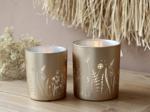 Impressionen zu Chic Antique 2er Set Teelichthalter mit Blumen, Bild 2