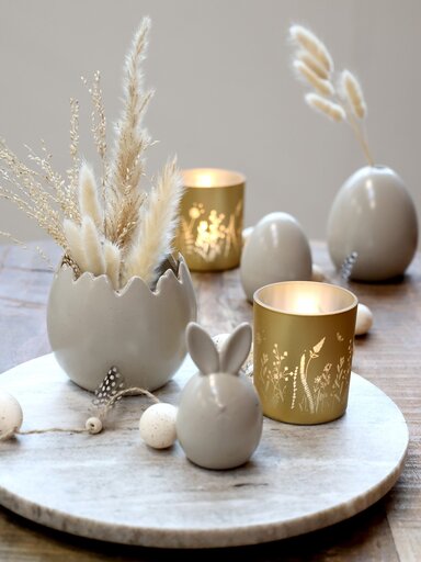 Impressionen zu Chic Antique 2er Set Teelichthalter mit Blumen, Bild 1