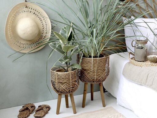 Impressionen zu Chic Antique 2er Set Übertopf geflochten mit 3 Beinen, Bild 4