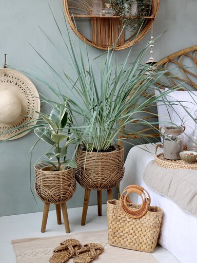 Impressionen zu Chic Antique 2er Set Übertopf geflochten mit 3 Beinen, Bild 3