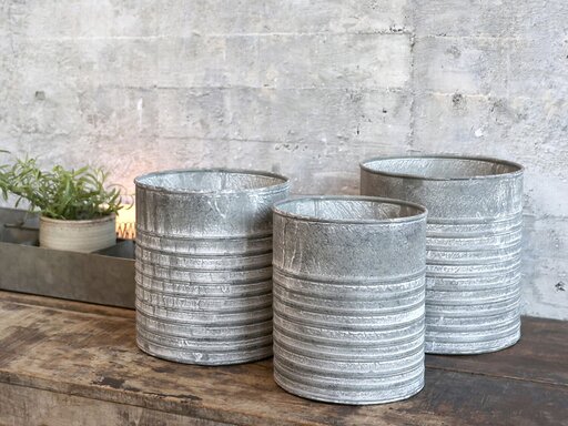 Impressionen zu Chic Antique 3er Set Blumentopf mit horizontalen Rillen, Bild 3