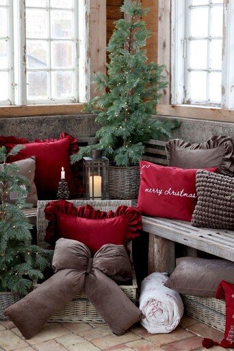 Impressionen zu Chic Antique Aix Kissenbezug Merry Christmas Kirschrot, Bild 1