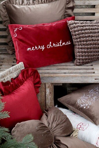 Impressionen zu Chic Antique Aix Kissenbezug Merry Christmas Kirschrot, Bild 2