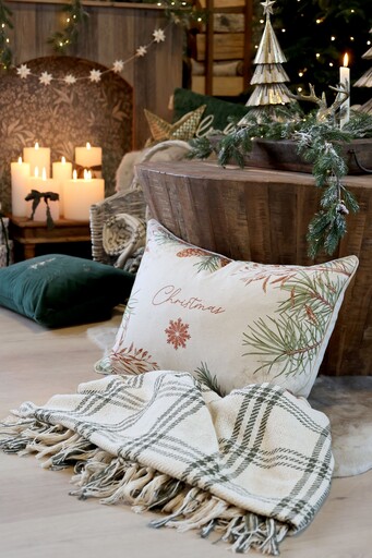 Impressionen zu Chic Antique Aix Kissebezug mit Tanne Christmas, Bild 1