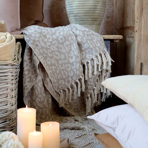 Impressionen zu Chic Antique Aix Plaid aus Garnüberschuss, Leopardmuster, Bild 1