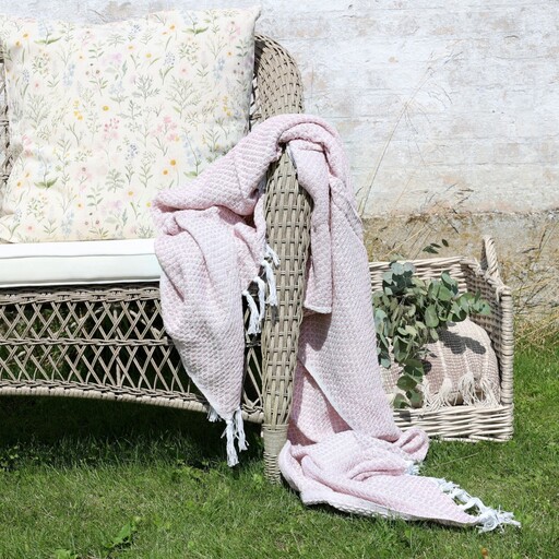 Impressionen zu Chic Antique Aix Plaid Hellrosa Baumwolle, Bild 2
