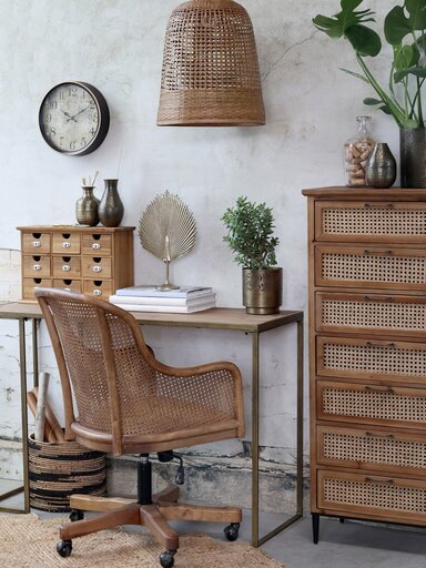 Impressionen zu Chic Antique Altfranzösischer Bürostuhl mit Rattan, Bild 2