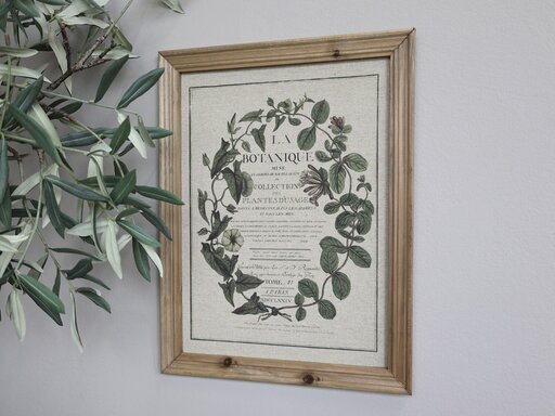 Impressionen zu Chic Antique Bild mit Blumendruck und Naturrahmen, Bild 1