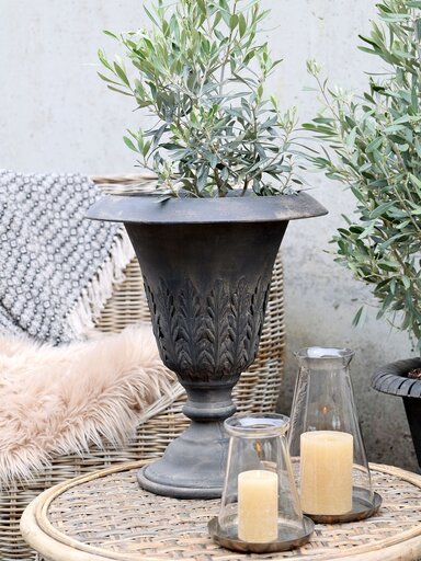 Impressionen zu Chic Antique Blumentopf mit Dekor auf Fuß, Bild 1