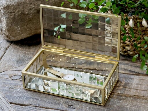 Impressionen zu Chic Antique Box Milchglas mit Muster, Bild 3