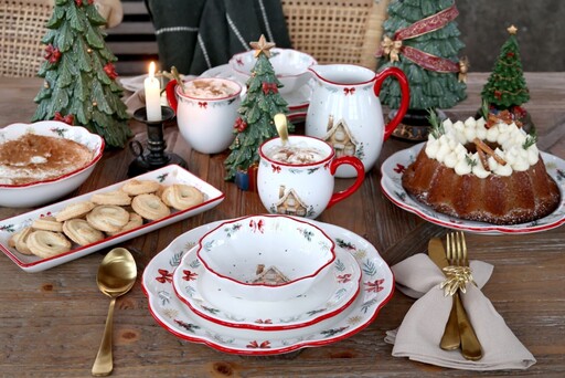 Impressionen zu Chic Antique Chalet de Noël Tablett Weihnachtsgeschirr, Bild 2