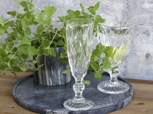 Impressionen zu Chic Antique Champagnerglas mit Diamantenmuster, Bild 1