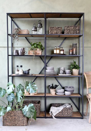 Impressionen zu Chic Antique Doppelregal mit 5 Holzfächern, Bild 1