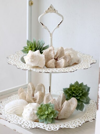 Impressionen zu Chic Antique Eisen Etagere mit Spitzenkante, Bild 1