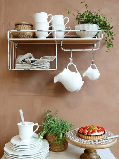 Impressionen zu Chic Antique Eisen Regalbrett mit Haken, Bild 1