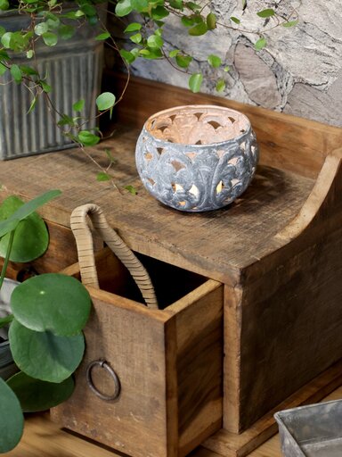 Impressionen zu Chic Antique Eisen Teelichthalter mit Muster, Bild 1