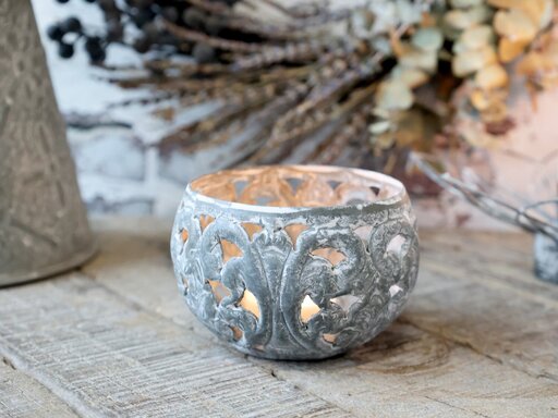Impressionen zu Chic Antique Eisen Teelichthalter mit Muster, Bild 2