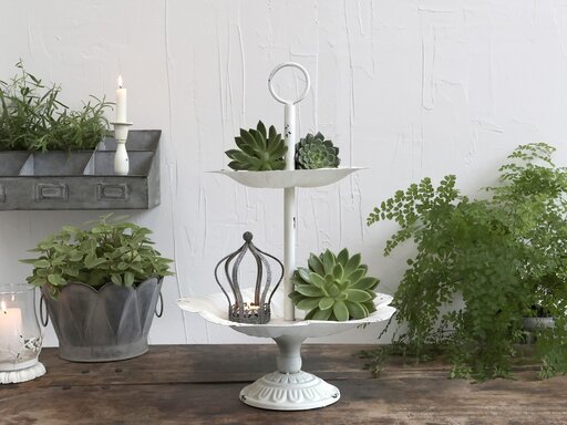 Impressionen zu Chic Antique Etagere mit Blumen, Bild 2