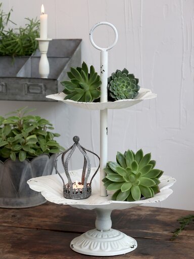 Impressionen zu Chic Antique Etagere mit Blumen, Bild 1