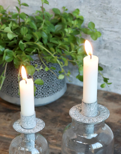 Impressionen zu Chic Antique Flaschenaufsatz Kerzenhalter mit dekorativem Rand, Bild 5